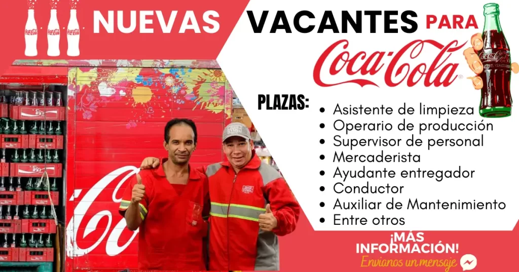 COCA COLA-Convocatoria laboral.✨